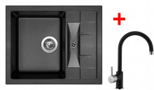 Sinks CRYSTAL 615 Metalblack+VITALI...